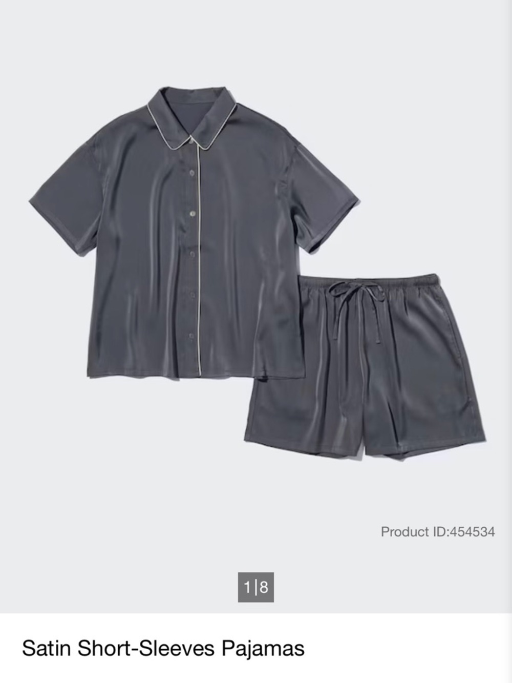Uniqlo Satin Short-Sleeves Pajamas